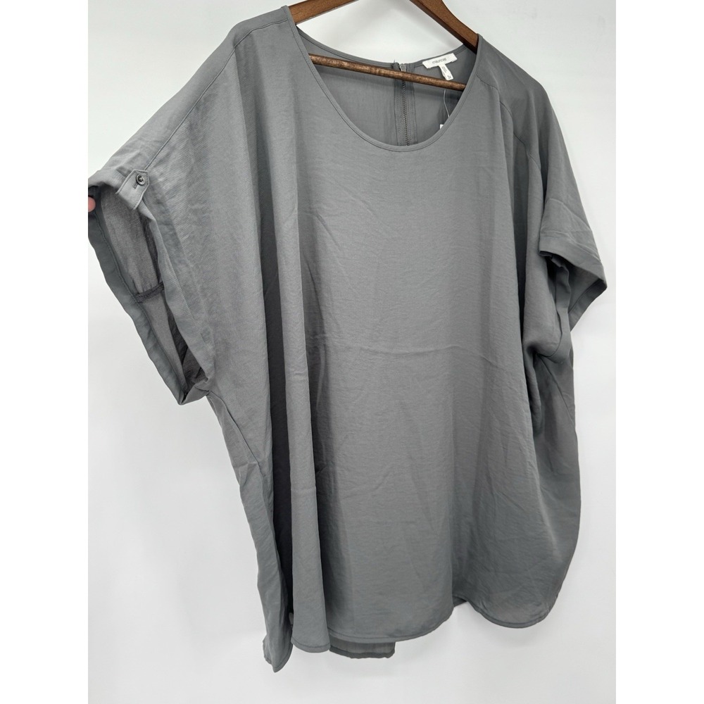 Maurices Plus 3X NWT Grey blouse minimalist capsule clean girl oversized flowy